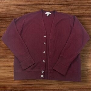 Vintage Cypress‎ Links Cardigan Sweater Button Front Acrylic Burgundy Mens Large